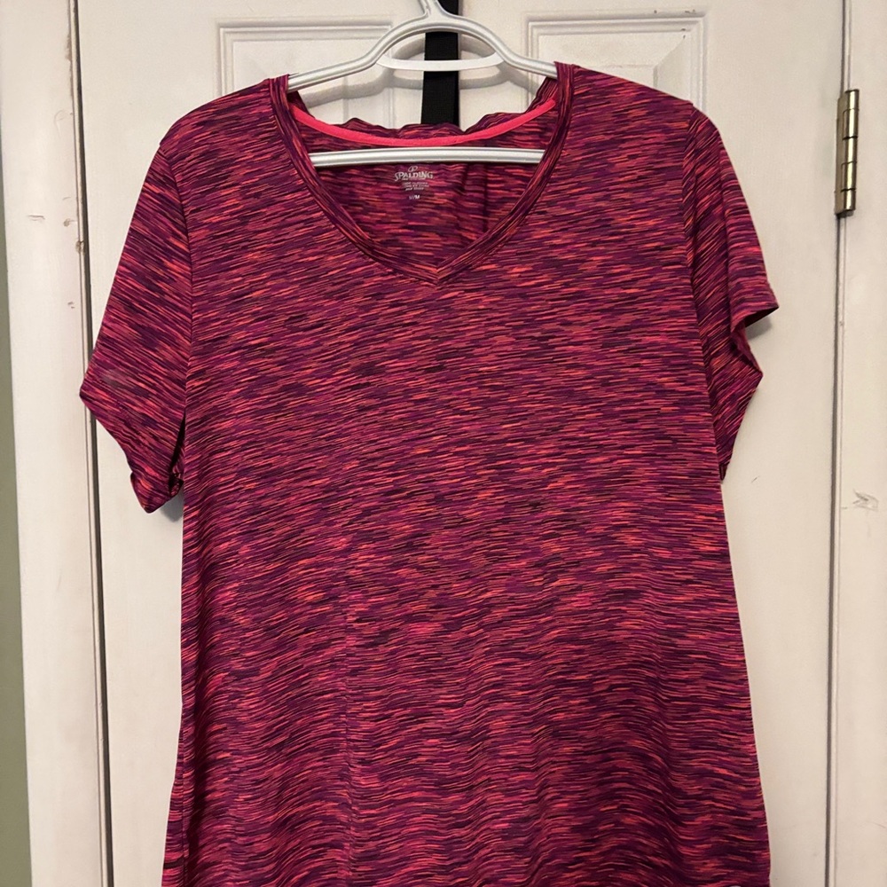 Women's Pink Heathered workout top